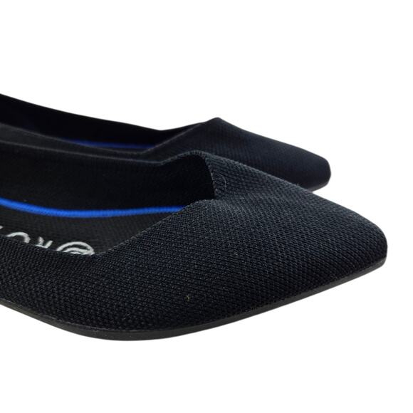 Rothy's The Point Ballet Flats Womens 6 Black Pointed Toe Knit Washable Preppy - Picture 3 of 11
